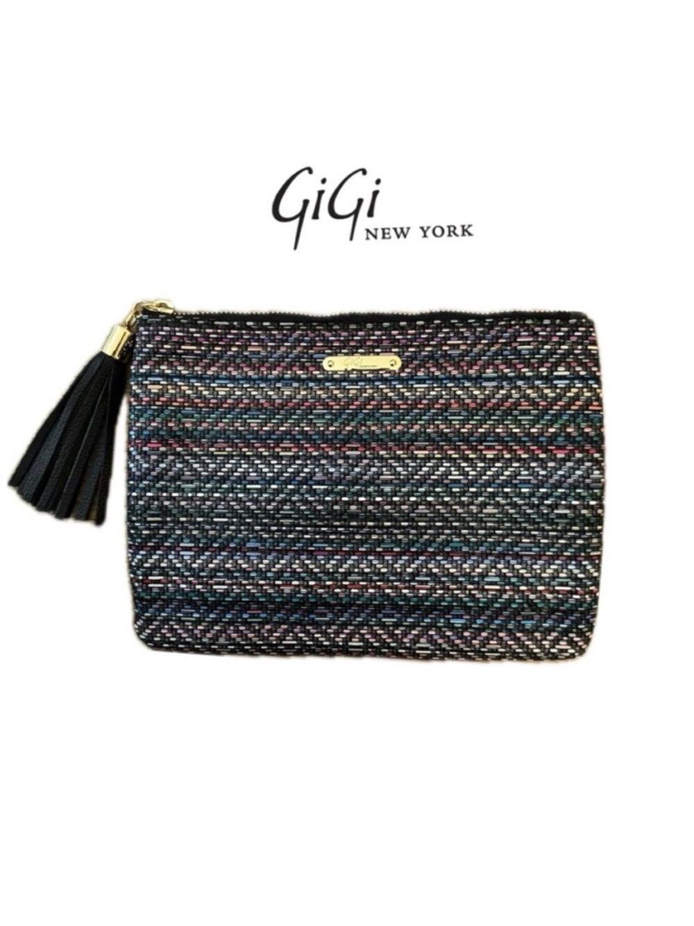 NWT GiGi New York All in One Zip Clutch with Tassel
